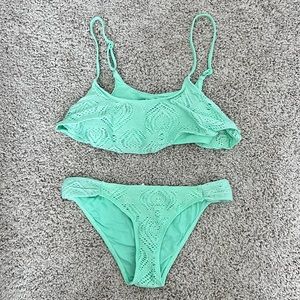Body Glove Mint Green Crochet Bikini Set, Small